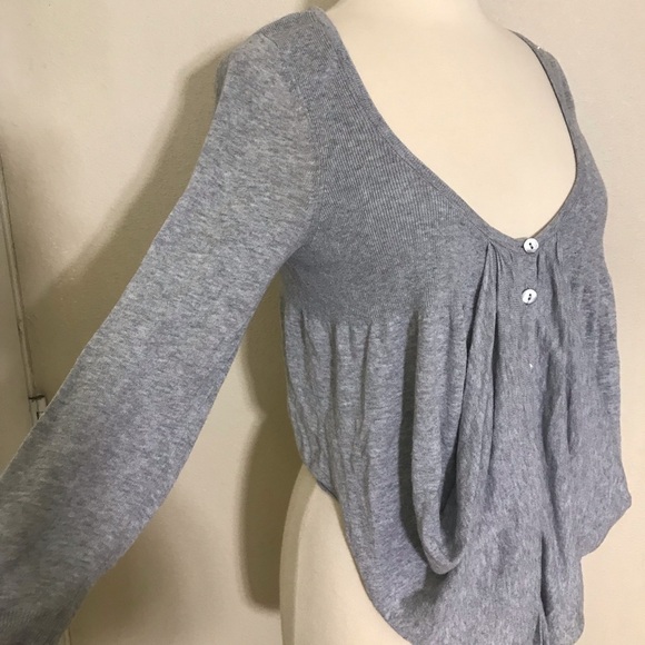 Knitted & knitted gray  top high low top Sz M - Picture 3 of 6